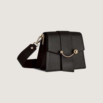 Strathberry - Box Crescent - Leather Shoulder Bag - Black