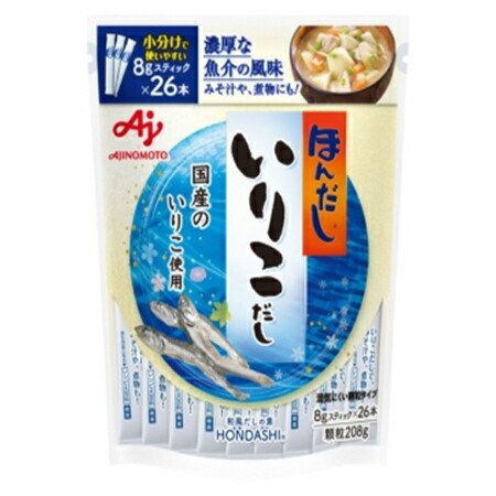 味の素　「ほんだし　いりこだし」８ｇスティック２６本入袋　208g×20袋