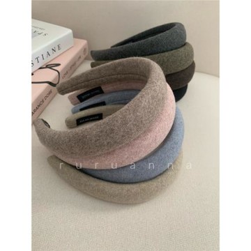 呢大衣搭配發飾基礎款多色可選秋冬春百搭毛呢料高顱頂海綿發箍新