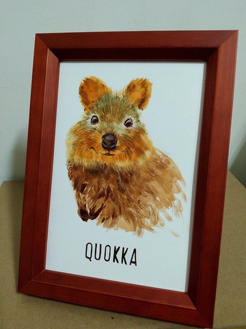 擺設 / 矮袋鼠 / 水彩畫 / 原稿 / 含框