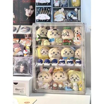 chiikawa烏薩奇公仔收納盒棉花娃娃玩偶吉伊卡哇掛件透明展示盒柜