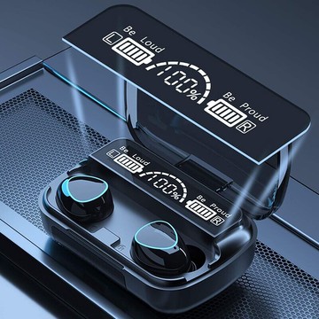 科技數顯m10移動電源藍芽耳機 加贈科技感充電倉 藍芽耳機 行動電源