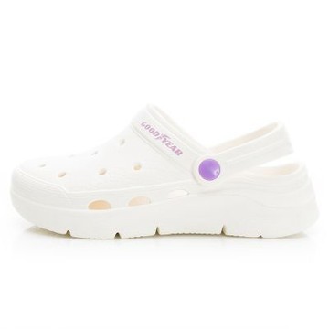 【GOODYEAR 固特異】女夏日輕旅-兩穿式洞洞鞋/女鞋 輕便 透氣 白(GAWP32759)