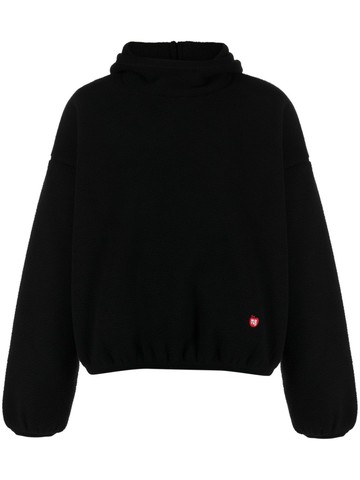 Alexander Wang - logo-embroidered drop-shoulder hoodie - unisex - Spandex/Elastane/Acrylic/Polyester/Wool/Polyamide - XS - Black