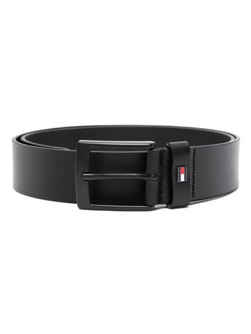 Tommy Hilfiger - Adan logo-plaque leather belt - men - Calf Leather - 100 - Black