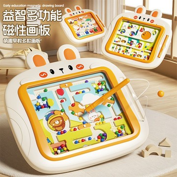媽媽買 磁力運筆遊戲  兔子磁力板 主題迷宮 數字解謎 顏色分類 運筆遊戲 握筆訓練 手眼協調