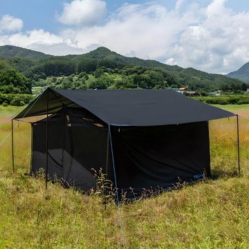 IDOOGEN 長方形休憩天幕紗網 可拆卸網布遮陽棚  黑色  440 x 380 x 220 cm