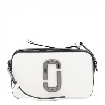 Marc Jacobs - Black And White Leather The Snapshot Crossbody Bag Uni