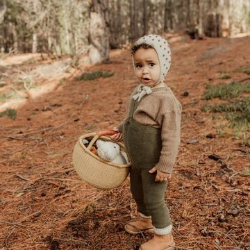 Silly Silas - 泰迪吊帶褲 - Olive - 2~3Y