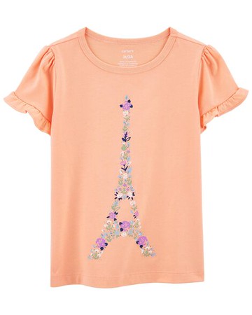 Baby Floral Eiffel Tower Jersey Tee