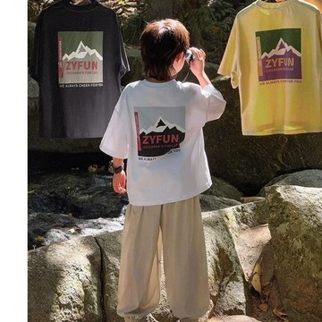Mini baby🌷男童夏季純棉T恤短袖韓版兒童夏裝童裝中大童百搭上衣