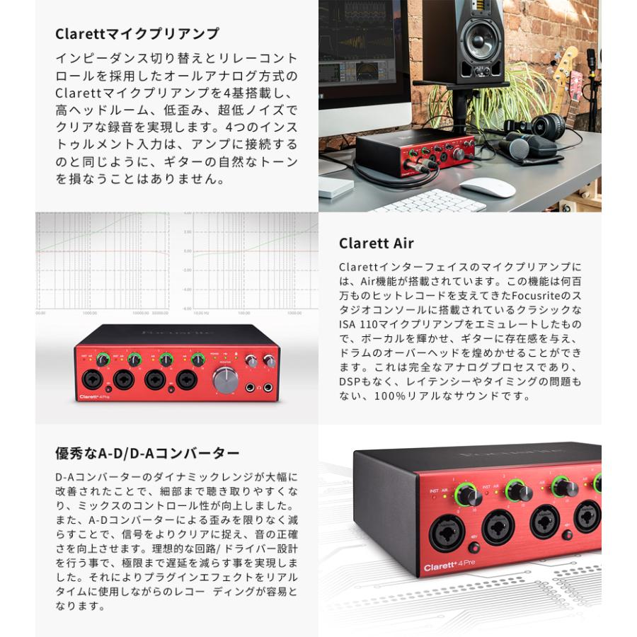 Focusrite オーディオインターフェース Clarett  4Pre 18イン 8アウト［フォーカスライト オーディオインターフェイス クラレット］