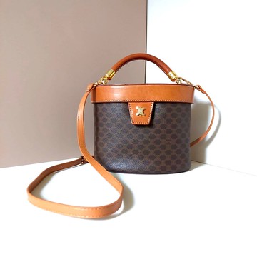 【特選貨品】 Celine中古包老花皮革化妝鏈條單肩側背孭斜揹小包