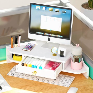 電腦螢幕增高架三角轉角護頸台式顯示器辦公桌面收納置物架加高墊新新品上市