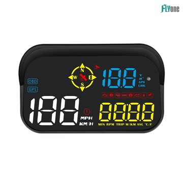 (升級開關線)flyone rm-h31 hud gps測速提醒+obd2 雙系統 汽車抬頭顯示器