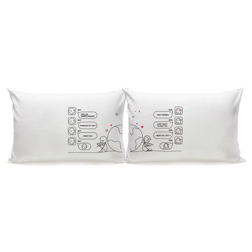 徹夜長談 對枕枕頭套組 男孩遇見女孩系列 | Humantouch