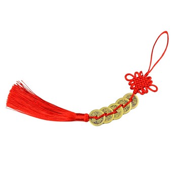 新年送禮落地創意古典中國結純銅五帝錢葫蘆招財復古銅錢掛件擺件