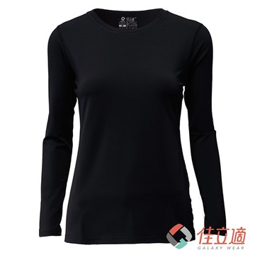 3M-佳立適-升溫蓄熱保暖衣-女圓領-黑