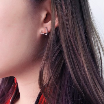 ART64 銀河聚散角 純銀耳環 (白K金色款)