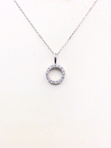 寶麗金珠寶-圓滿真鑽9K白K金墜(含K金鍊)