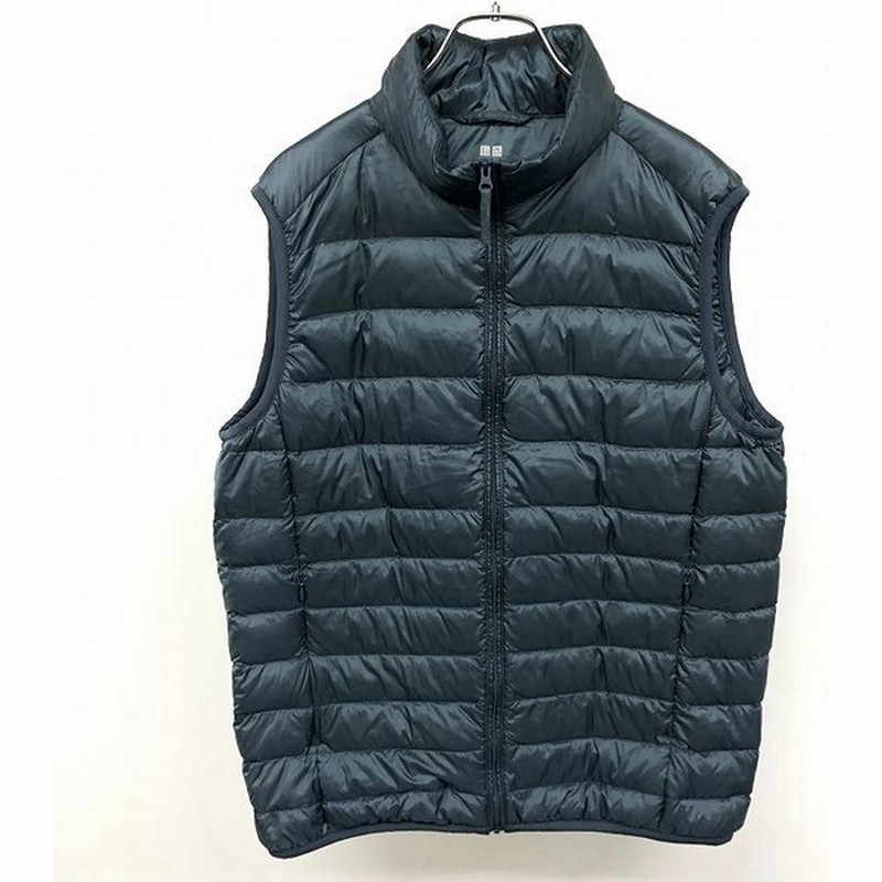 Uniqlo ユニクロ L メンズ 薄手 ダウンベスト ノースリーブジャケット ナイロン100 詰め物 ダウン90 フェザー10 ネイビー 紺 通販 Lineポイント最大0 5 Get Lineショッピング