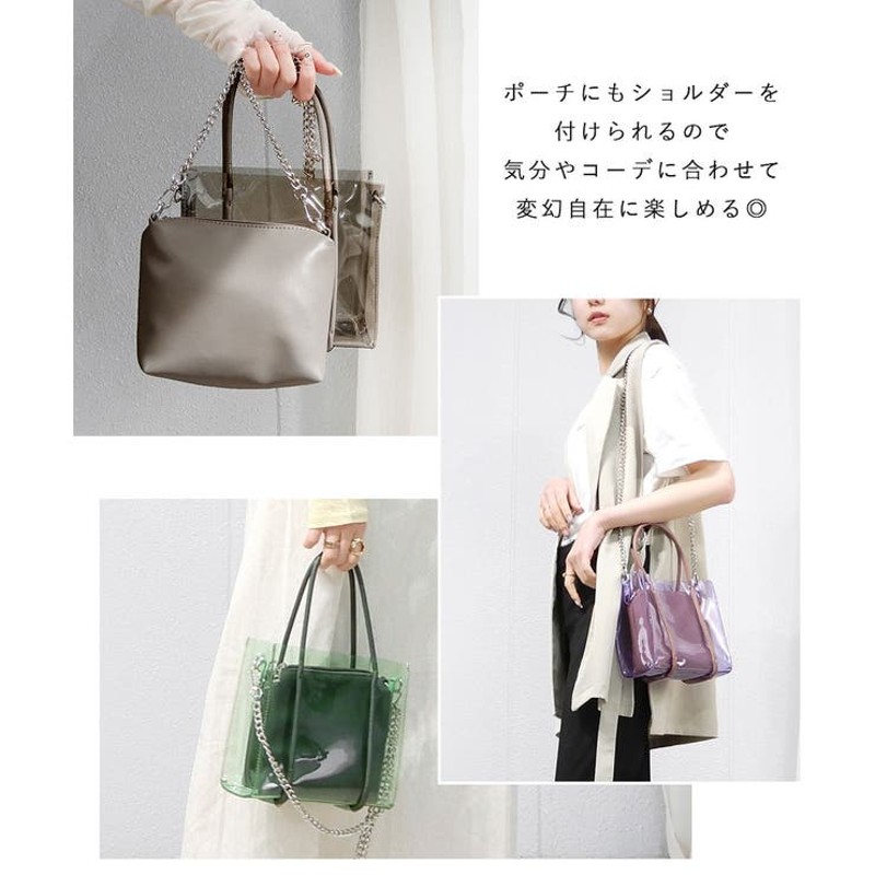 カラークリア2WAYバッグ ハンドバッグ minia | LINEショッピング