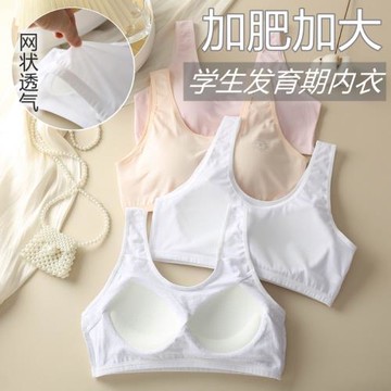 140斤加肥加大發育期內衣初中高中學生胖女孩無鋼圈固定杯文胸