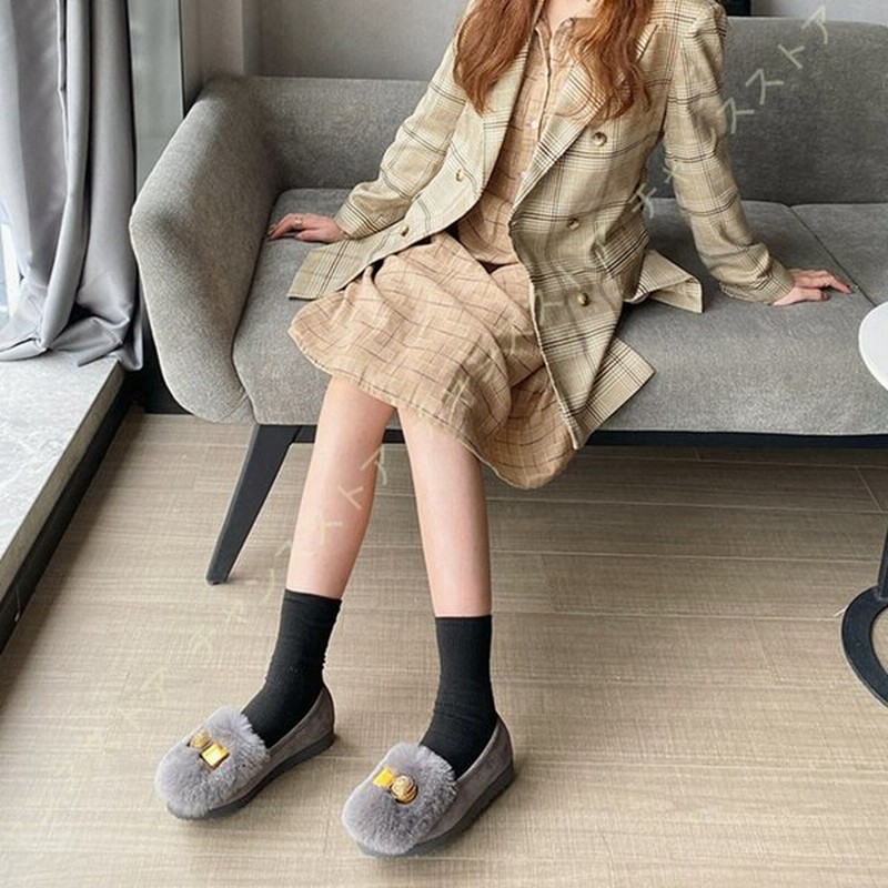 ポンポン ファー モカシン 3cmヒール ぺたんこ フラットシューズ スエード 調 レディース ラウンドトゥ ローヒール パンプス ルーム シューズ 靴 暖かい 通販 Lineポイント最大0 5 Get Lineショッピング