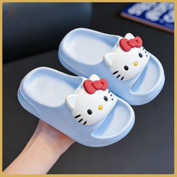 🧸百搭童鞋🧸女童夏季卡通KT貓EVA室內兒童洋氣外穿沙灘防滑拖鞋ins高顔值 RXTK