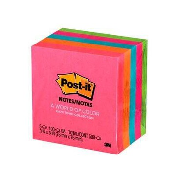 【角落文房】3M 654-5PK 利貼可再貼便條紙─紙磚  五色76公釐 x 76公釐