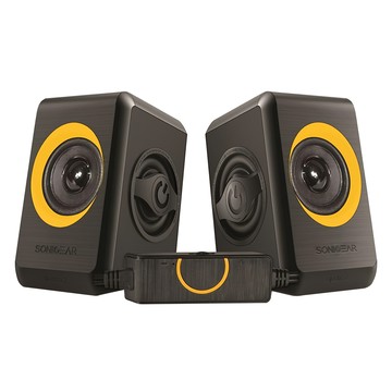 Sonicgear QUATRO2 多媒體音箱 USB 2.0 6瓦 RMS 3.5mm立體聲  黑橘色