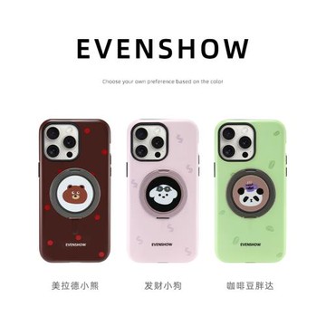 EVENSHOW2025春天新款磁吸手機殼帶支架適用于iPhone16promax15蘋果14plus13小眾高級感帶掛繩可愛保護外殼套