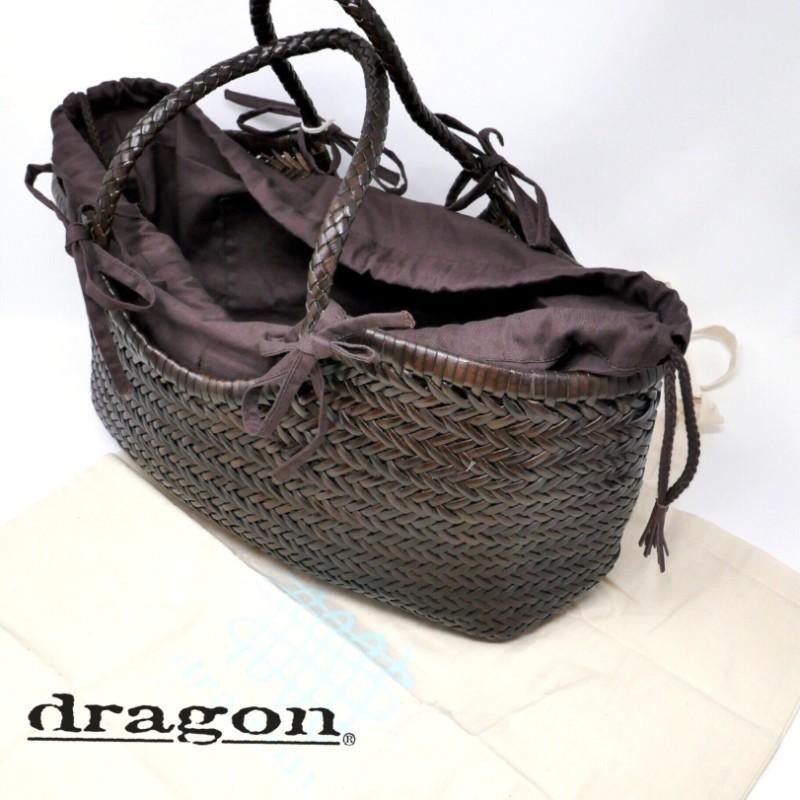 Dragon ドラゴン バッグ メッシュレザーバッグ ダークブラウン かご