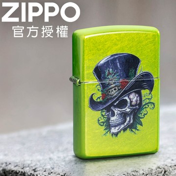 ZIPPO Top Hat Skull Design 大頂帽骷髏設計防風打火機