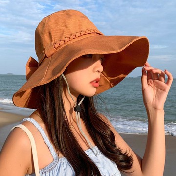 TOP🥇抗uv帽子女 夏季防曬帽 遮陽帽女 大簷防紫外線 蝴蝶結 太陽帽 遮臉帽 漁夫帽 大帽簷 內置軟絲 沙灘帽