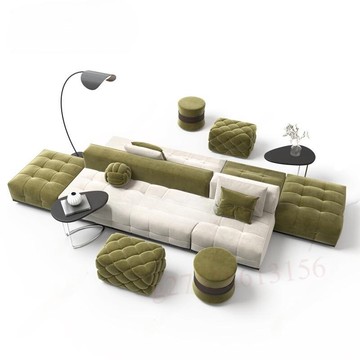 【廠家直銷✨】雙面背靠背皮布沙發 別墅大平層模塊沙發 現代簡約酒店中島橫廳卡座 多人沙發 圖書館沙發 銀行大廳沙發 接待