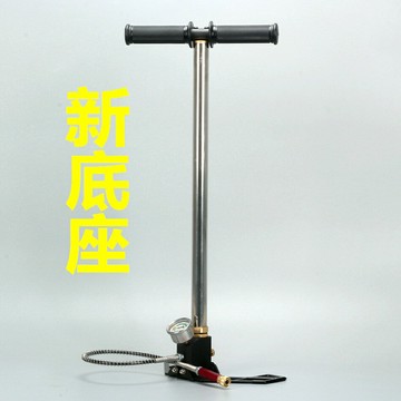 高壓打氣筒30MPA 不鏽鋼4500psi摺疊大表 三級四級壓縮手動充氣泵