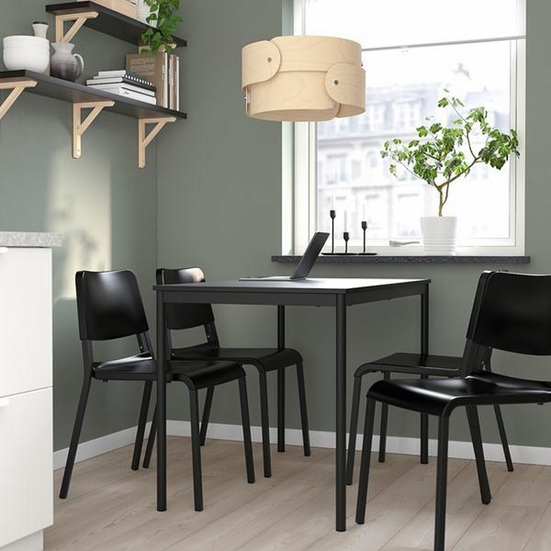 【極美品/バラ売可】IKEA TEODORESテオドレス 4脚 ダークグレー TEODORES テオドレス チェア, ブラック - IKEA
