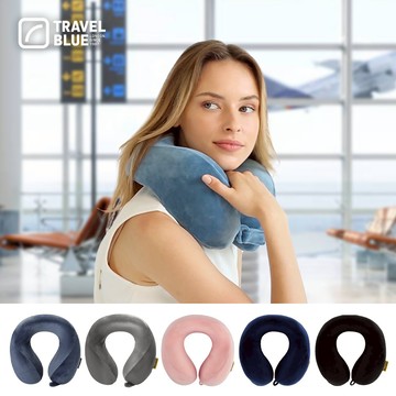 【Travel Blue 藍旅】寧靜頸枕 高級慢回彈記憶棉 機場免稅同款 U型枕 護頸枕 旅行枕 旅行頸枕