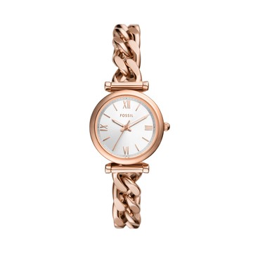 Carlie 優雅玫瑰金羅馬時刻手鍊式女錶 玫瑰金色不鏽鋼錶帶 28MM ES5330