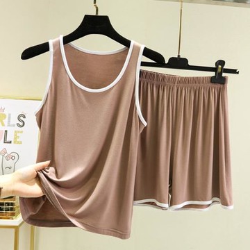 背心女夏季2022莫代爾吊帶薄款大碼寬松休閑無袖上衣內搭睡衣套裝