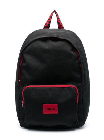 HUGO KIDS - logo-patch backpack - kids - Polyester - One Size - Black