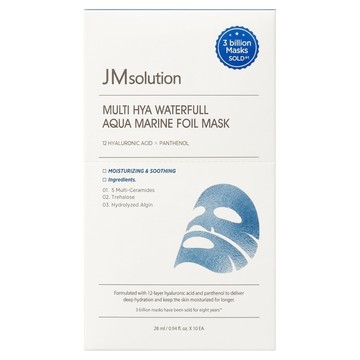 JMsolution Life 多重玻尿酸保濕藍箔面膜 28ml  1組  10入