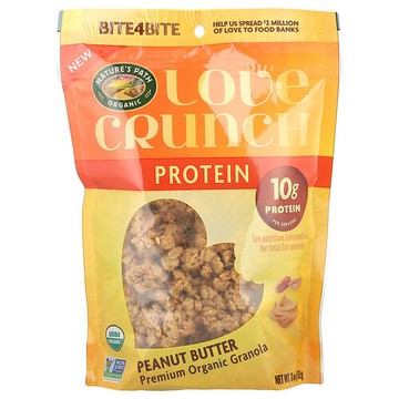 Nature's Path, Love Crunch®，蛋白質，優質有機格蘭諾拉麥片，花生醬味，11 盎司（312 克）