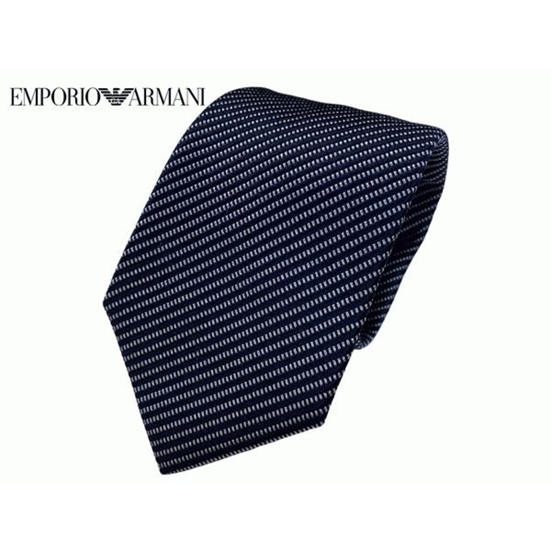 エンポリオ アルマーニ ネクタイ EMPORIO ARMANI 340075 0P306 00036 NAVY ネイビー系地 シルバー系 レジメンタル  ストライプ柄 ネクタイ | LINEブランドカタログ