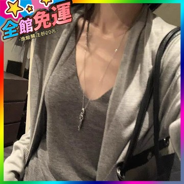 🌸台灣出貨🌸 Y2K枯木弔墜項鏈女小衆設計感輕奢簡約長款鎖骨鏈甜酷百搭毛衣鏈 🥇滿額免運🥇X370-11-A