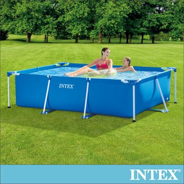 台灣現貨【INTEX】簡易裝長方型框架游泳池 蓄水池/免充氣泳池/免充氣游泳池/泳池/游泳池/戲水池/泳圈/浮排 6歲+