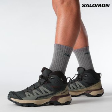 【Salomon索羅門】X ULTRA 360 MID GORE-TEX 男款 防水 中筒登山鞋 幻灰/灰