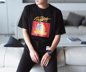 FINDSENSE MD 韓國 潮 男 時尚 TOM&JERRY 印花 短袖T恤 特色T恤 圖案T 打底衫 上衣