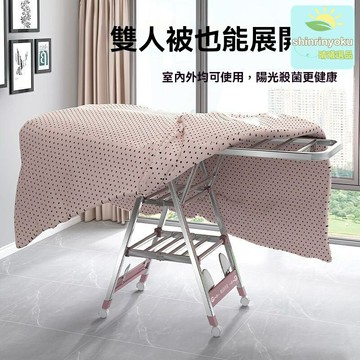 【一鍵摺疊收納】晾衣架 落地晾衣架 摺疊晾衣架 臥室陽臺 不鏽鋼加粗 家用曬被 尿布晾曬 簡易組裝 節省空間